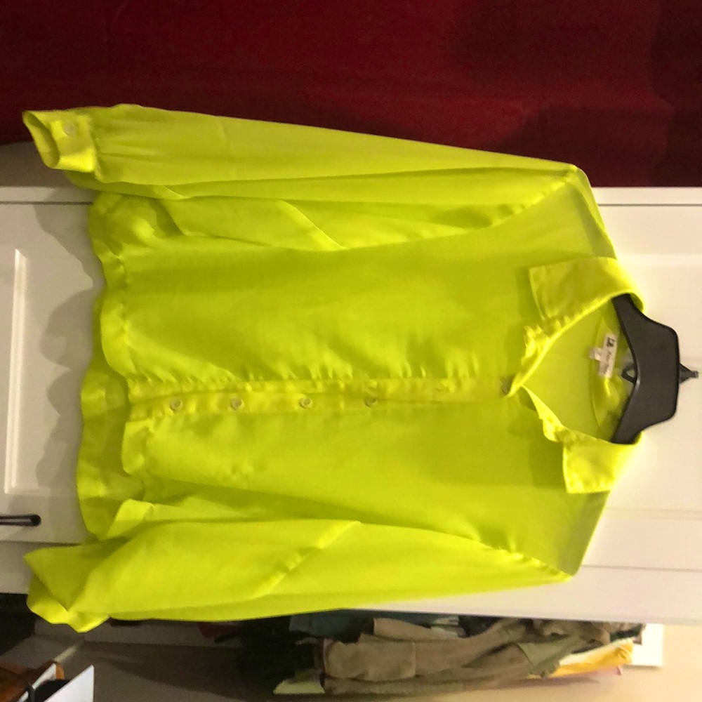 Large lime colored Cotton Candy brand shirt